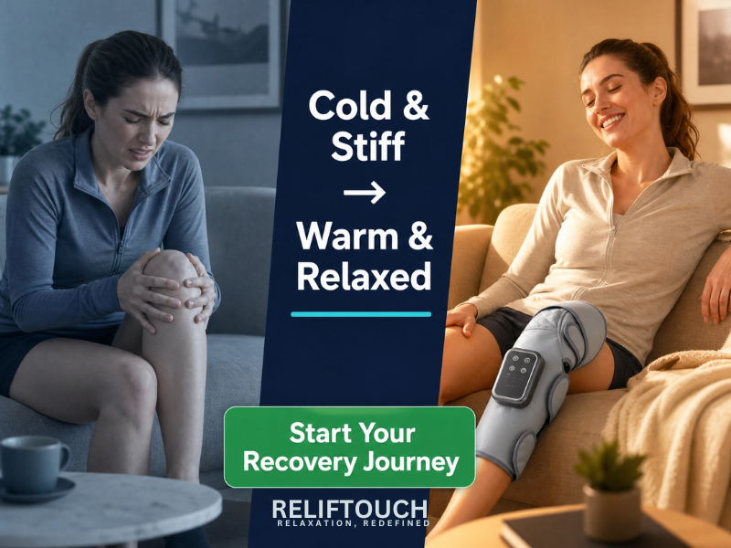 Heated Air Pressure Leg Massager – Knee & Calf Wrap
