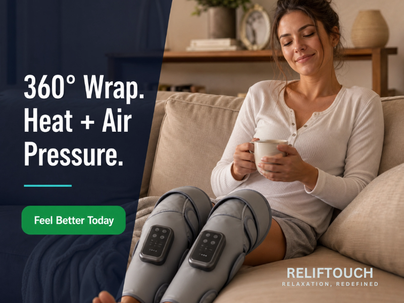 Heated Air Pressure Leg Massager – Knee & Calf Wrap