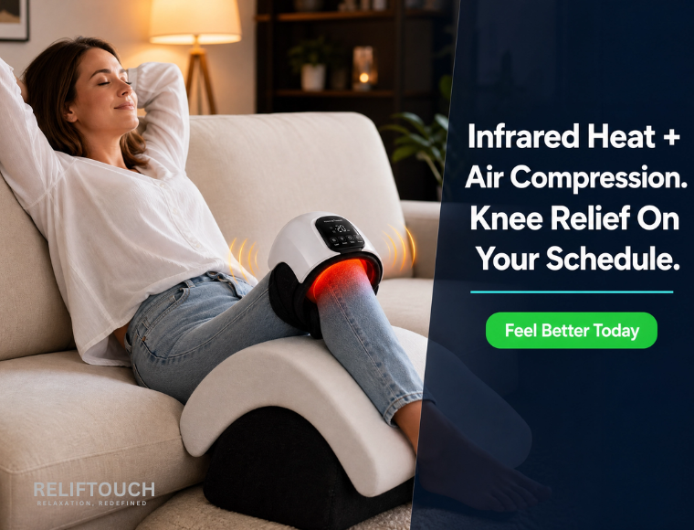 Knee Massager Infrared Heat + Air Pressure Therapy – 4 Timer Settings & CE Certified