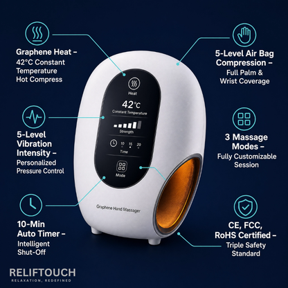 Cordless Hand & Wrist Massager – Heat, Vibration & Acupoint Therapy