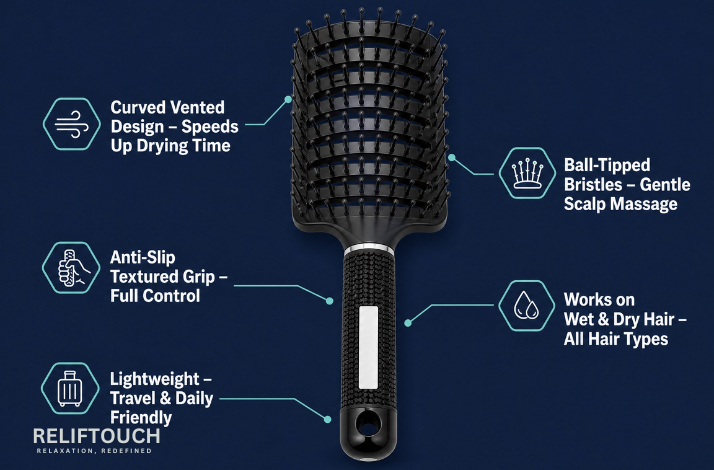 Detangling Scalp Massage Comb – Fast-Drying Hair Brush