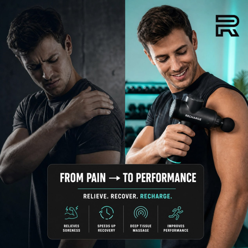 30-Speed Deep Tissue Massage Gun – 12 Attachments