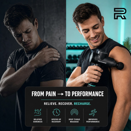 30-Speed Deep Tissue Massage Gun – 12 Attachments