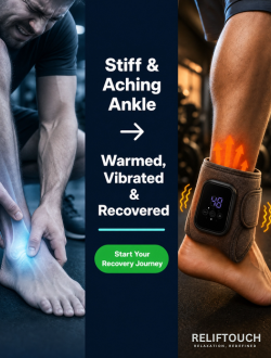 Ankle Massager Heat + Vibration Therapy – 3 Temperature Levels, Smart 15-Min Timer