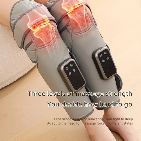 Electric Leg Massager Wireless Knee Calf Massager Heated Air Pressure 360° Wrap Portable Warm Therapy for Cold Legs and Joints