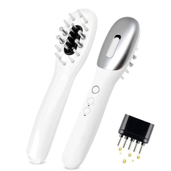 3 in 1 EMS Hair Growth Massage Comb with Hair Oil Dispenser Red Blue Light AntiHair Loss High Frequency Vibration Scalp Massager