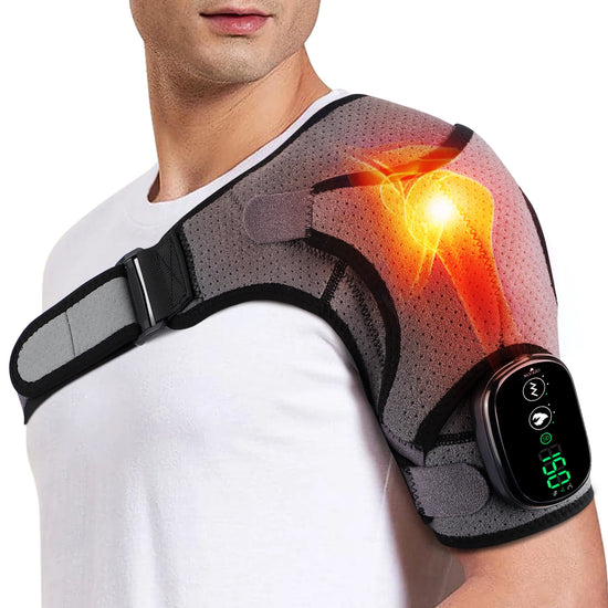 Electric Shoulder Massager Thermal Elbow Support Belt Vibrator Joint Relax Knee Heated Massage Heating Vibration Cordless Braces